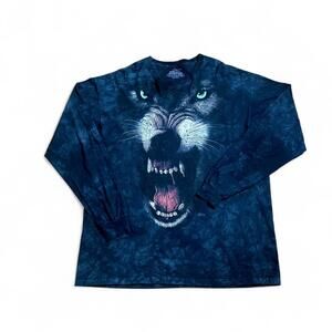 Y2K The Mountain Wolf Dog Growling Tie Dye Tee - Sizie 3XL